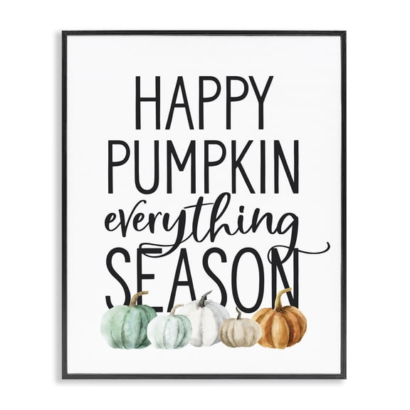 Stupell Industries French Country Happy Pumpkin Everything Autumn Fall Seasonal Design Black Framed Giclee Art, 11 x 14, by Lettered and Lined