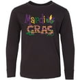 thumbnail image 3 of Inktastic Argyle Mardi Gras Long Sleeve Youth T-Shirt, 3 of 5