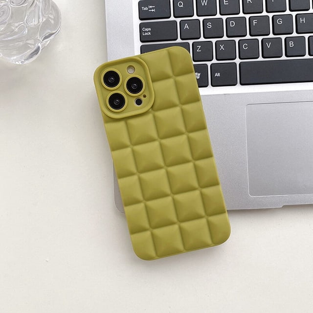 Funda de teléfono a cuadros con diamantes en 3D, carcasa de silicona suave a prueba de golpes para iPhone 11, 12, 13, 14 Pro, X, XR, XS, Max, 6s, 7, 8 Plus, mate, a la moda Fivean unisex