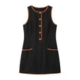 thumbnail image 7 of Women's Casual Solid Color Sleeveless Button Up Dress, Round Neck, 7 of 7