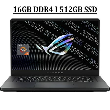 ASUS ROG Zephyrus G15 Gaming Laptop 15.6" QHD IPS 165Hz Anti-glare Display AMD Octa-Core Ryzen 9 5900HS Processor 16GB DDR4 512GB SSD NVIDIA GeForce RTX 3060 6GB Backlit Dolby Atmos HDMI Win10 Gray
