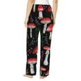 thumbnail image 3 of Junzan Red Mushrooms Women'S Pajama Pants Drawstring Comfy Sleep Bottoms With Pockets, 3 of 9