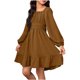 thumbnail image 1 of Vestido Largo de Manga Larga de Color Sólido de Moda Y Cómodo para las Niñas con Falda Plisada de Cinturón para Diario, Viajes, Vacaciones, Fiestas de Cumpleaños, 1 of 9