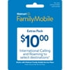Walmart Family Mobile $10 Extras Pack Add-on – International Calling and Roaming to Select Destinations (Email Delivery)