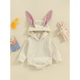 thumbnail image 2 of Bslissey Baby Girls Boys Easter Hood Corduroy Romper Long Sleeve Bunny Ears Hooded Jumpsuit Newborn Infant Casual Cute Bodysuit for Spring Fall 3M 6M 12M 18M, 2 of 9