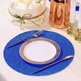 thumbnail image 5 of BalsaCircle 6 Royal Blue 13" Round Glitter Faux Leather Table PLacemats, 5 of 8