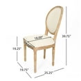 thumbnail image 3 of GDF Studio Newman French Country Fabric Dining Chairs, Set of 4, Blue and Beige Floral Print and Natural, 3 of 8