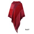 thumbnail image 4 of Qarigey Poncho de invierno para mujer, Jersey de punto a rayas con capucha, chal, fiesta, viaje, fiesta en la playa, accesorios para fotos, bufanda para Abrigos y chamarras Rojo Qarigey  AP013309-02, 4 of 6