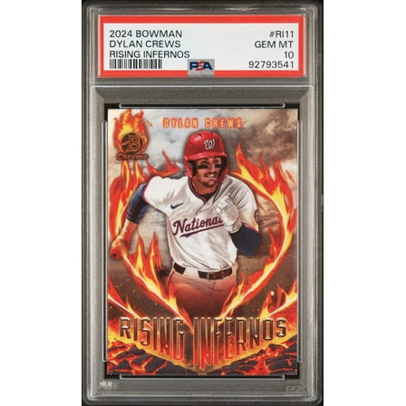 Graded 2024 Topps Bowman Dylan Crews #RI11 Rising Infernos Rookie RC Baseball Card PSA 10 Gem Mint