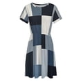 thumbnail image 4 of Vinatge Geometric Abstract Art Gray Black Blue Sundress Short Sleeve Dress Summer Women Clothes Dress for Women Dresses, 4 of 7
