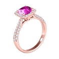 thumbnail image 4 of Mauli Jewels Rings for Women 0.95 Carat Diamond And Cushion Cut Pink 4-prong 10K Rose Gold, 4 of 7