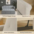 thumbnail image 4 of 2-SEATER CONVERTIBLE VELVET LOVESEAT SOFA BED – GRAY PULL-OUT SLEEPER COUCH WITH SIDE POCKET, COMPACT DESIGN FOR SMALL SPACES, APARTMENT, GUEST ROOM, 4 of 5