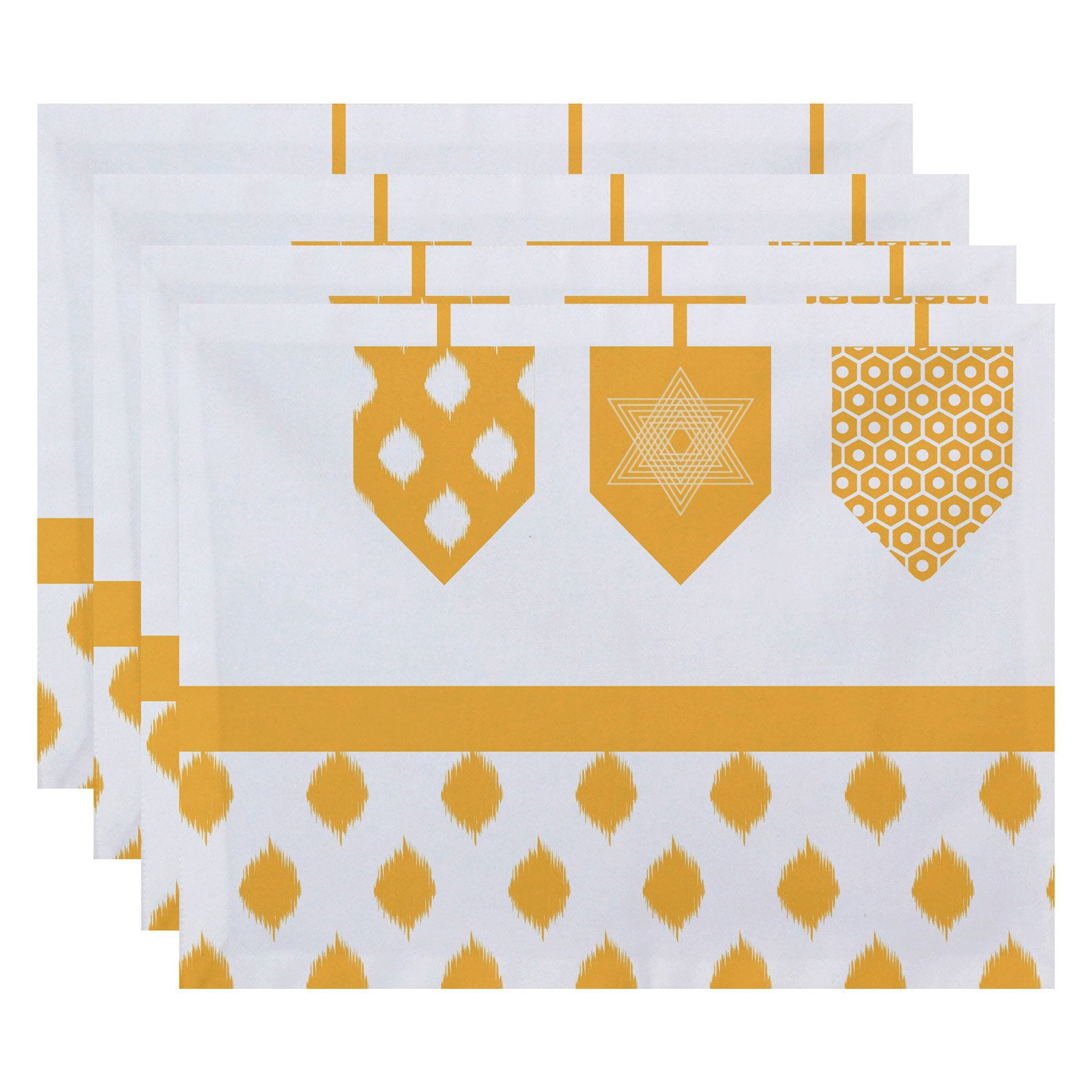 Simply Daisy 18" x 14" Dreidels Geometric Print Placemat