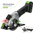 thumbnail image 6 of Restored GALAX PRO 20V 4-1/2" Cordless Circular Saw with Laser Guide, Rip Guide, 2 PCS Blades, 3400RPM, Max Cutting Depth 1-11/16"(90°), 1-1/8"(45°) (Refurbished), 6 of 7