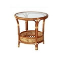 thumbnail image 6 of Wickerix Set of 2 Bali Lounge Swivel Rocking Chairs with Floral Cushion and Pelangi Round Coffee Table Natural Rattan Wicker Handmade, Colonial, 6 of 7