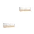thumbnail image 1 of Wosthever Cubo de almacenamiento montado en la pared Rectangular Color sólido colgante escritorio artículos diversos maquillaje artículos de Blanco 2piezas, 1 of 6