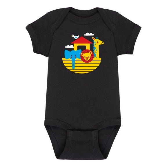Solid Light - Ark With Animals - Infant Baby One Piece