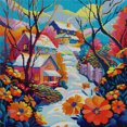 thumbnail image 4 of Hilo Algodón Ecológico Bordado Punto Cruz Con Vista Nieve Impreso 14CT 43x43cm, 4 of 8