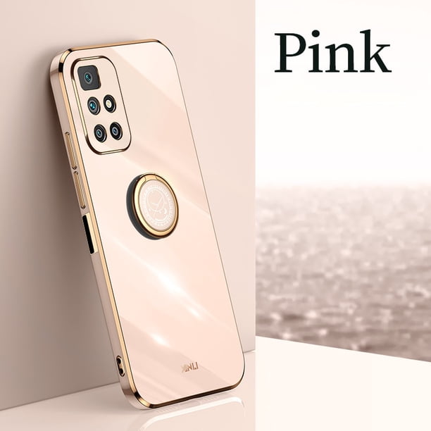 Funda de teléfono cuadrada con soporte de anillo chapado para Xiaomi Redmi 10 Note 10 pro 11 Redmi10 Note10 S 10s 10pro 5g 4G, funda de silicona con soporte Tan Jianjun unisex