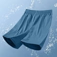 thumbnail image 7 of Besolor Mens Shorts Summer Lightweight Breathable Thin Workout Running Elastic Waist Drawstring Shorts with Zipper Pockets(Medium,Dark Blue), 7 of 7