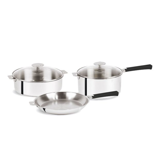 Cristel Mutine Removable Handle 7Pc Stainless Steel Cookware Set