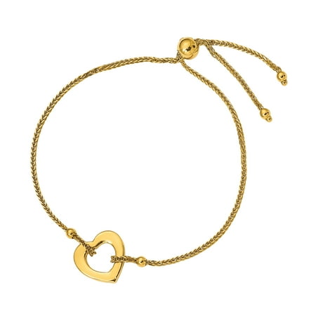 Primal Gold 14 Karat Yellow Gold Heart Adjustable Bracelet
