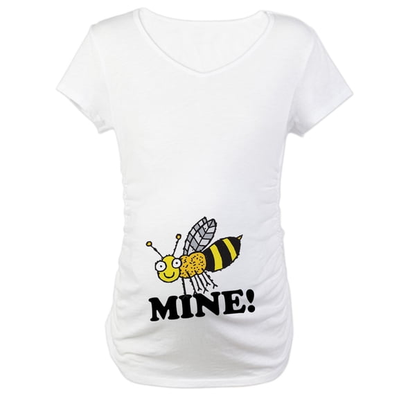 CafePress - Bee Mine Maternity T Shirt - Cotton Maternity T-shirt, Cute & Funny Pregnancy Tee