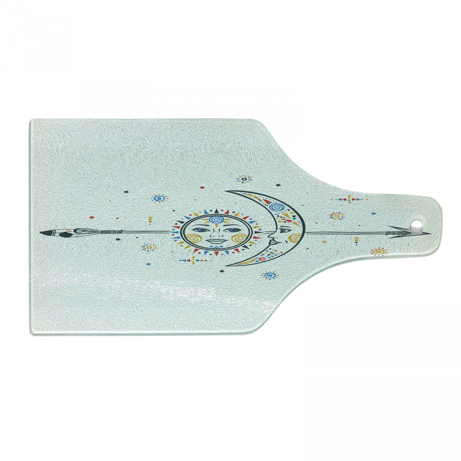 Aztec Cutting Board, Moon Sun Spiral Vortex Stars Occult Art Theme ...
