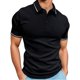thumbnail image 1 of pstuiky Mangas cortas para hombre, Camisa casual de verano para hombre, color liso, con solapa, de manga corta, a la moda ropa de hombre m, 1 of 4