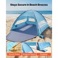 thumbnail image 4 of VEVOR Beach Tent Sun Shelter for 8 Person, UPF 50+ Protection, Portable Sun Shade Canopy with Carrying Bag & Sand Pockets, Lightweight and Easy Setup Beach Umbrella for Camping Fishing Outdoor Picnic, 4 of 9