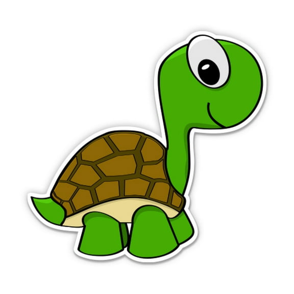 Cute Little Turtle - 3" Vinyl Sticker - For Car Laptop Water Bottle Phone - Waterproof Decal
