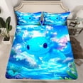 thumbnail image 2 of Homewish Kawaii Blue Salamander 4pcs Bed Sheets for Children Teens,Cartoon Animal King Sheets,Cute Wildlife Super Cozy Sheet Set,Luxury Bedroom Decor, 2 of 7