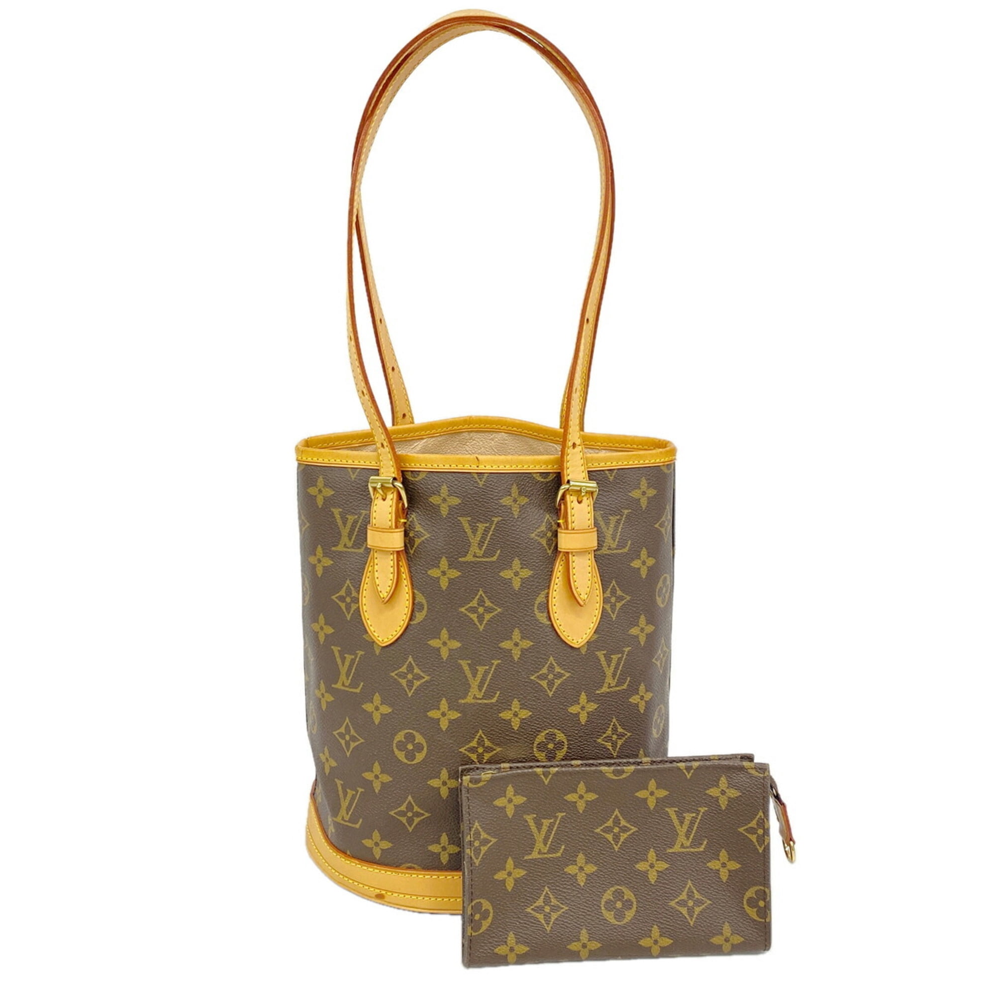 Pre-Owned Louis Vuitton Monogram Bucket PM Tote Bag M42238 Brown (Women ...