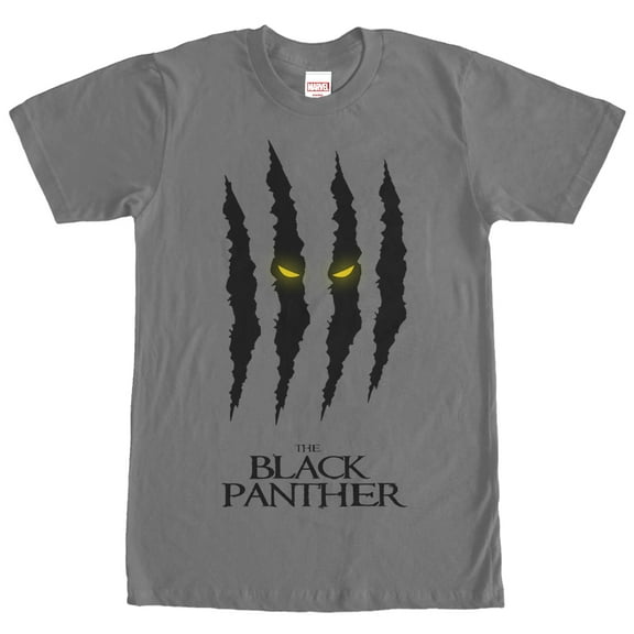 Men's Marvel Black Panther Scratch Print  Graphic Tee Charcoal Small