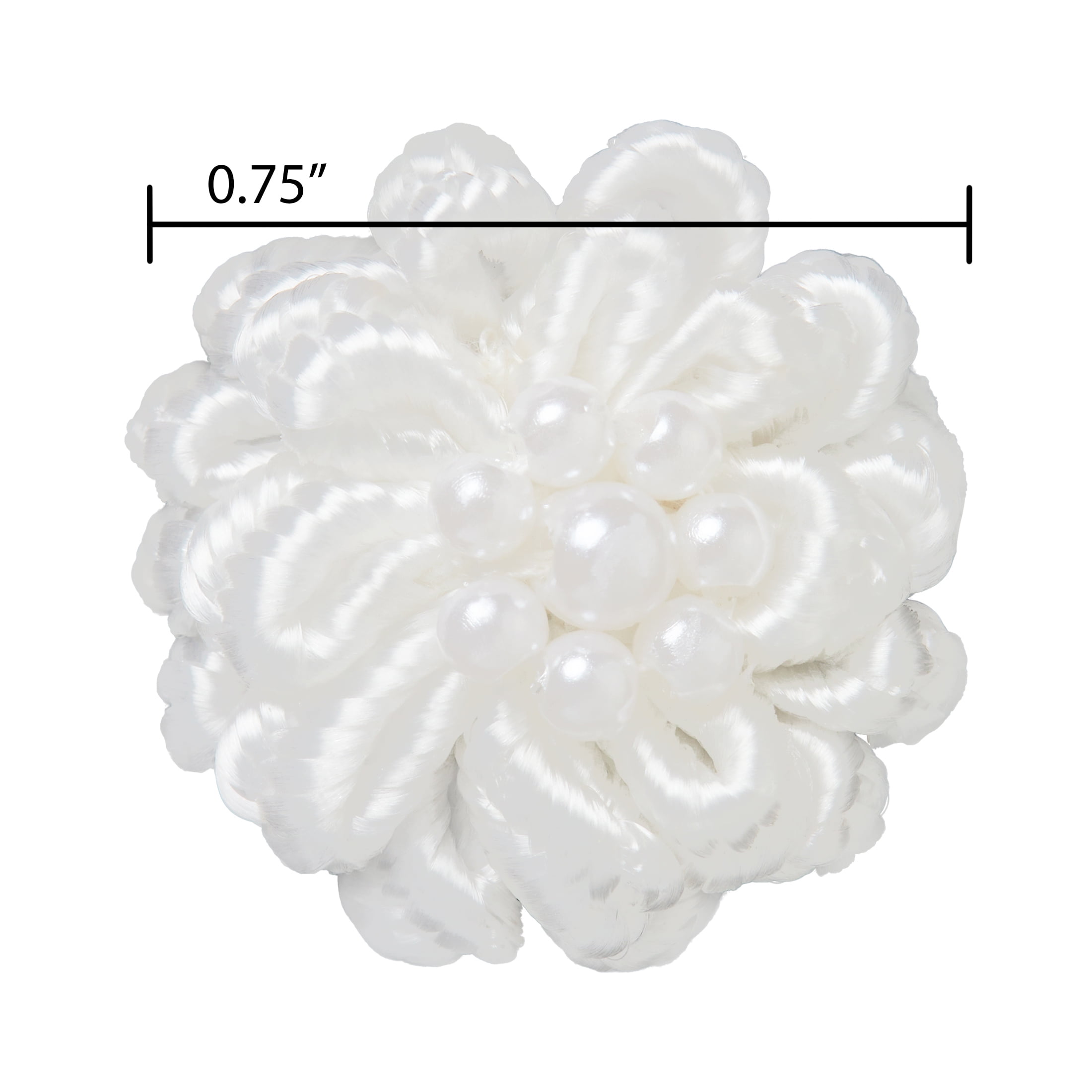 (3 pack) Offray accessories, white elegant flower with pearls accessor yard, 10 count, n yardlon, hand made, 1 package