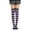 Purpleand Black, variant on Anvazise Sweet Women Stripe Thigh High Over The Knee Stockings Stretch Long Cosplay Socks Purpleand Black Wide Stripe