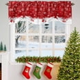 thumbnail image 3 of Red Christmas Balls Tie Up Valances Curtain, Winter Xmas Ball Snowflakes Scenery Adjustable Rod Pocket Short Window Treatment Tie Up Curtains Valances for Kitchen Living Room Bathroom 42x18 Inches, 3 of 9