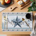 thumbnail image 2 of Country Star Blue Placemats Set of 6, Farmhouse Vintage Branches Wooden Placemats for Dining Table, Place Mats for Kitchen Tabletop, Waterproof Wipeable Dining Table Mats Set, 2 of 9