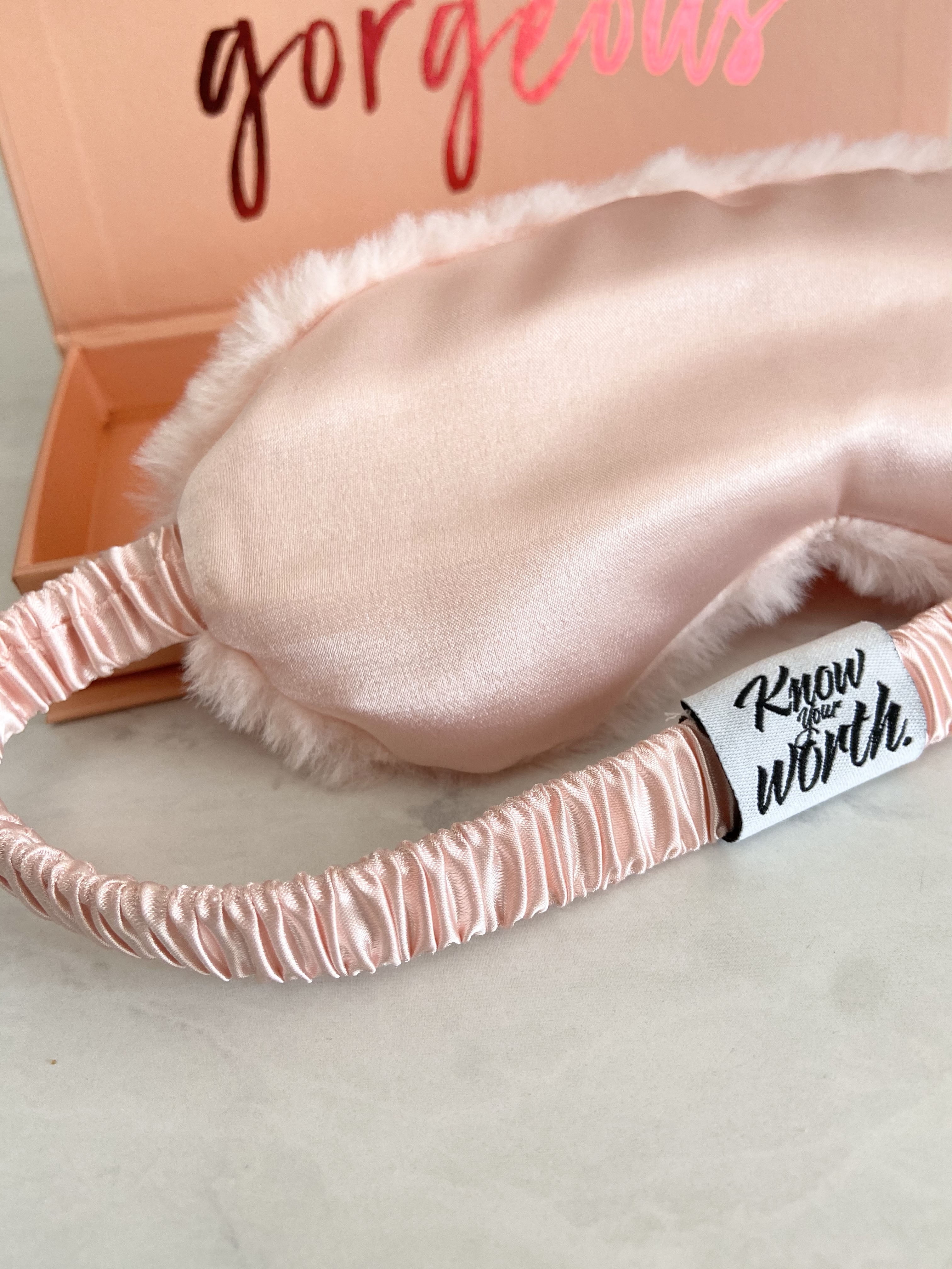 100% Mulberry Luxury Silk Sleep Eye Mask + Gift Box - Perfect Gift for Her - Know Your Worth Brand