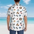 thumbnail image 3 of Lsque Cartoon Animals pattern Hawaiian Shirt for Men, Unisex Summer Beach Casual Short Sleeve Button Down Shirts-3X-Large, 3 of 9