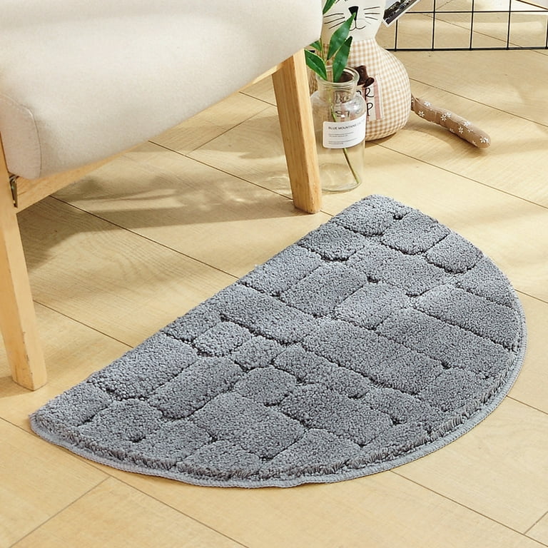 Ludlz Indoor Doormat Solid Color Semicircular Super Absorbent