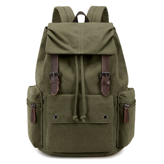 SPEKSEE Sac à Dos Rétro en Toile et Cuir pour Ordinateur Portable, Sac Unisexe Durable de 15,6 Pouces pour la Randonnée, le Travail et les Voyages, Sac de Jour Résistant à l'Eau