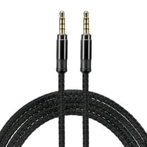 Uxcell White Aux Cable 3.5mm Male to Male Nylon Braided 10Ft Auxiliary Cord Black