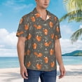 thumbnail image 4 of Haiem cute fall fox leaf Printed Hawaiian Shirt for Men - Men’s Casual Beach Summer Shirts - Stretch Fabric with Modern Fit-3X-Large, 4 of 7