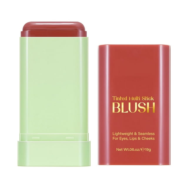 EARKITY Multi-Use Makeup Blush Stick, Cream Blush Stick, Tinted Solid Moisturizer Stick for Cheek & Eyes & Lips, Waterproof Natural Nude Makeup, Suitable for All Skin
