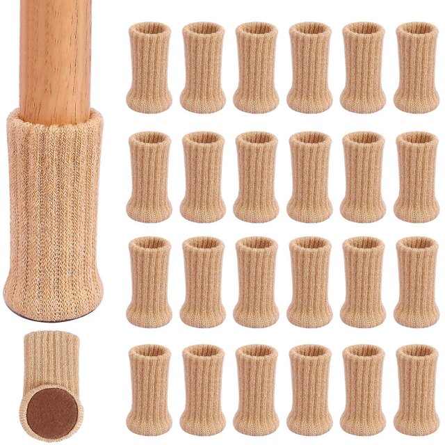 24 protectores de suelo para patas de sillas, patas de muebles, patas de sillas, patas de muebles, almohadillas antideslizantes para muebles de 1 a 2 pulgadas, color caqui. Afortunado Sencillez
