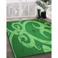 thumbnail image 3 of Ahgly Company Machine Washable Indoor Round Transitional Green Area Rugs, 3' Round, 3 of 7