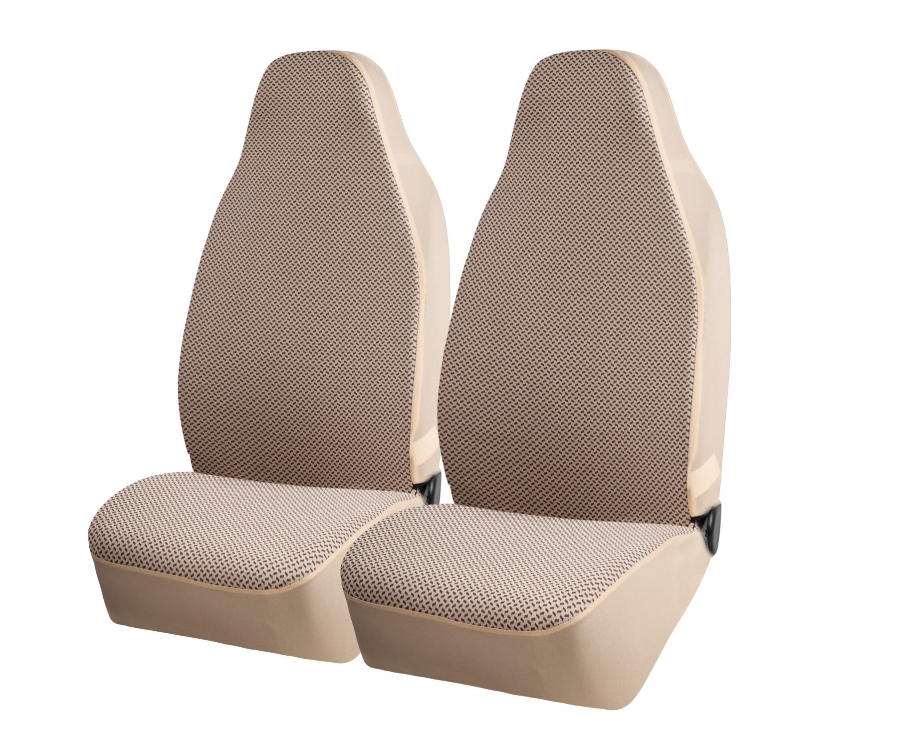Auto Drive 2 Piece Starla High Back Seat Covers Jacquard Polyester Tan, Universal Fit, AD081703TAN