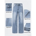 thumbnail image 5 of Men's Light Wash Baggy Wide Leg Jeans, Loose Fit Streetwear Denim Trousers, Casual Drapey Straight‑Leg Floor‑Length Pants, 5 of 7