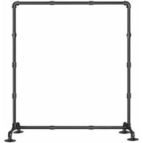 Industrial Pipe Clothing Rack Free Standing,Vintage Commercial Grade Black Pipe Garment Racks Organizer with 4 Stable Feet for Hanging Clothes Retail Display